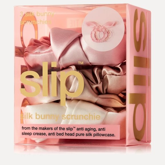 slip Other - slip 3-Pack Silk Bunny Scrunchies (White/Pink/Caramel)